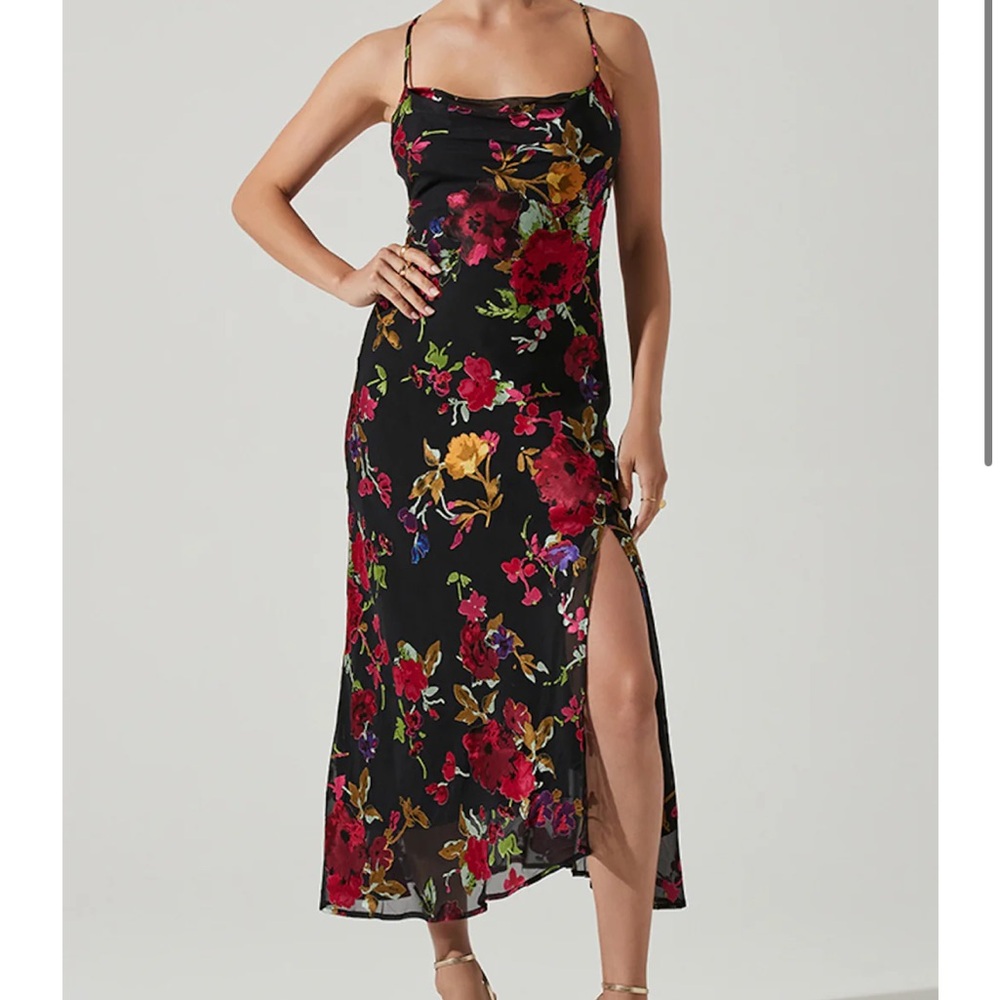 ASTR - Gaia Floral Burnout Midi Dress